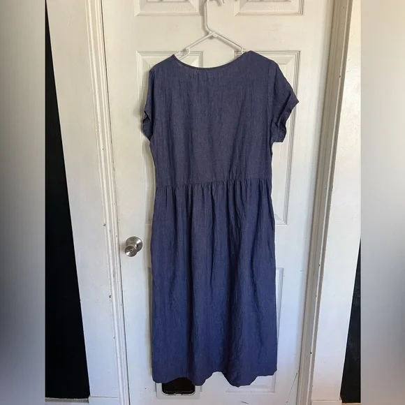 Pyne & Smith Denim Linen Dress L - Tag Removed - Picture 5 of 5